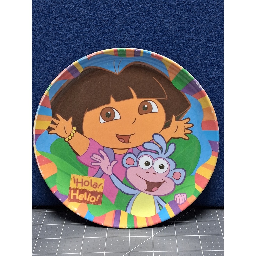 Viacom Dora the Explorer Plate Multicolor Boots Monkey Hola Hello Kids Tableware